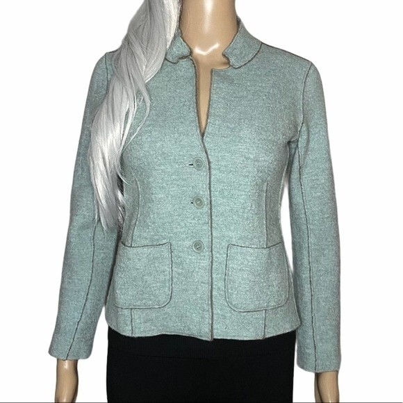 Eileen Fisher Women’s Mint Marble Merino Wool Blazer Size XS - Picture 1 of 8